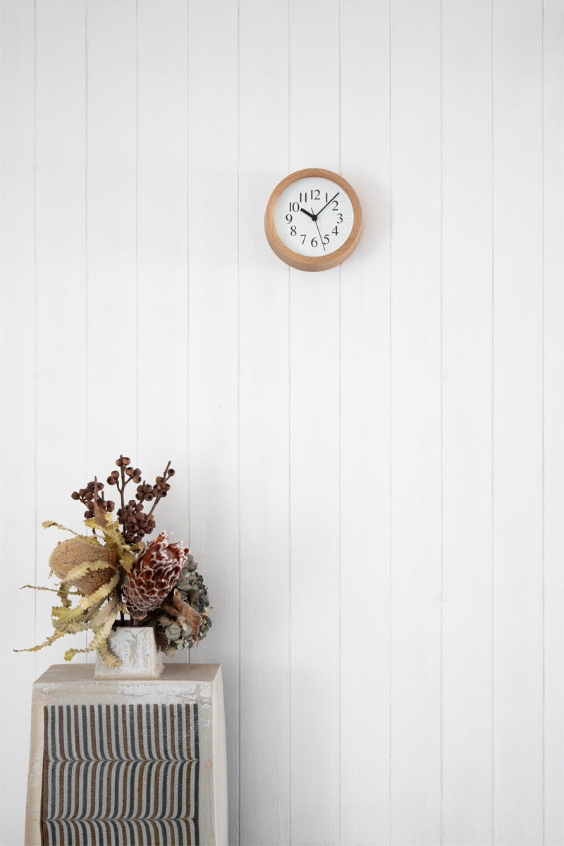 Lemnos Clock B Small OAK(クロック ビー スモール オーク)掛け時計 YK24-15