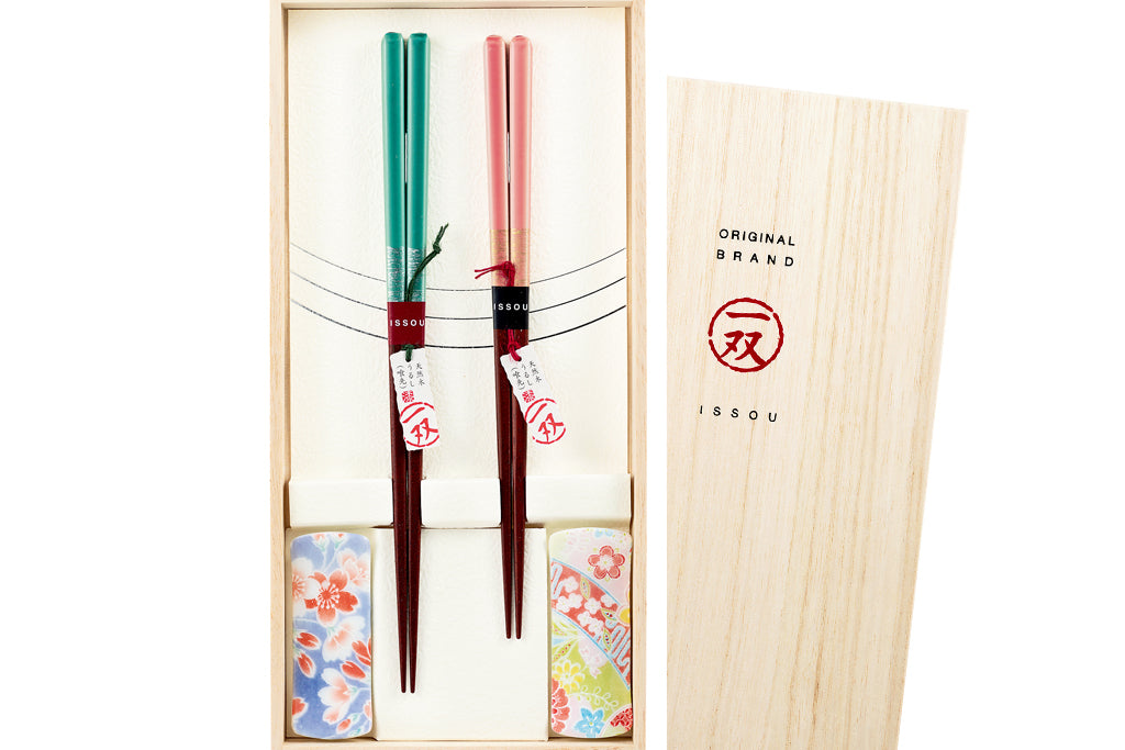 若狭塗 一双/ギフトセット 桐箱 箸置付 夫婦箸 ほのか