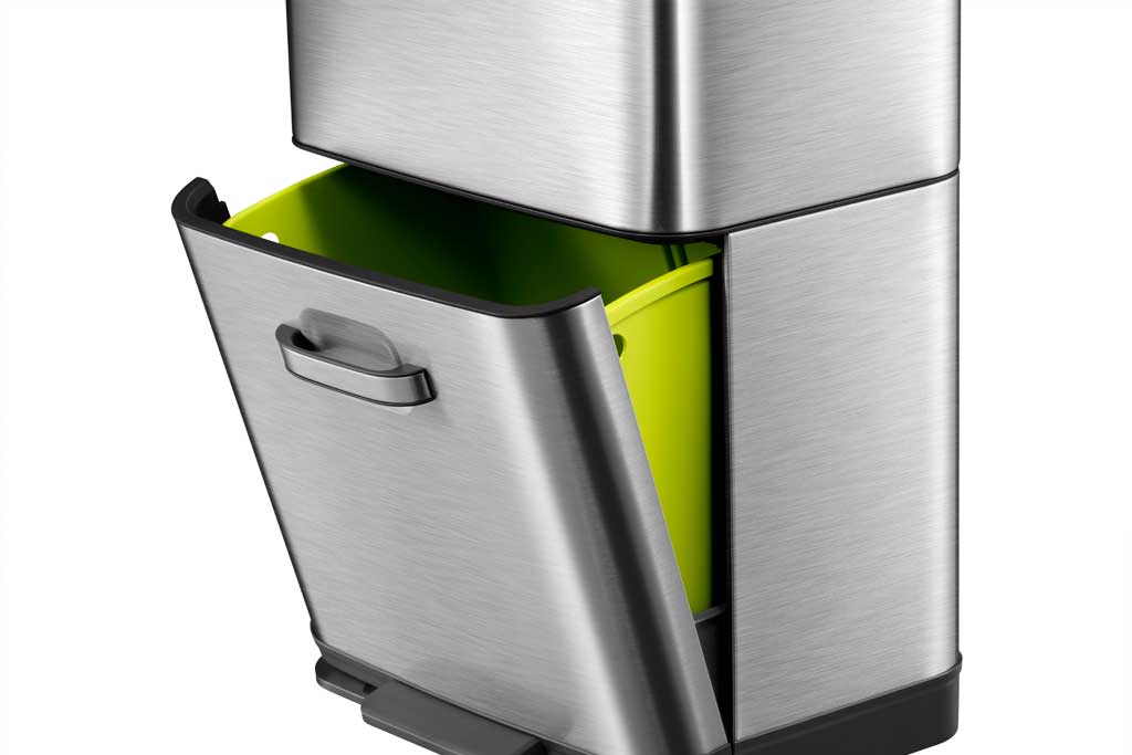 HIMARAYA SENSOR BIN ヒマラヤ センサービン センサー式 自動開閉 ゴミ箱 2段式　上段 センサー式（35L）/下段ペダル式（25L）シルバー＜ラッピング対象外＞