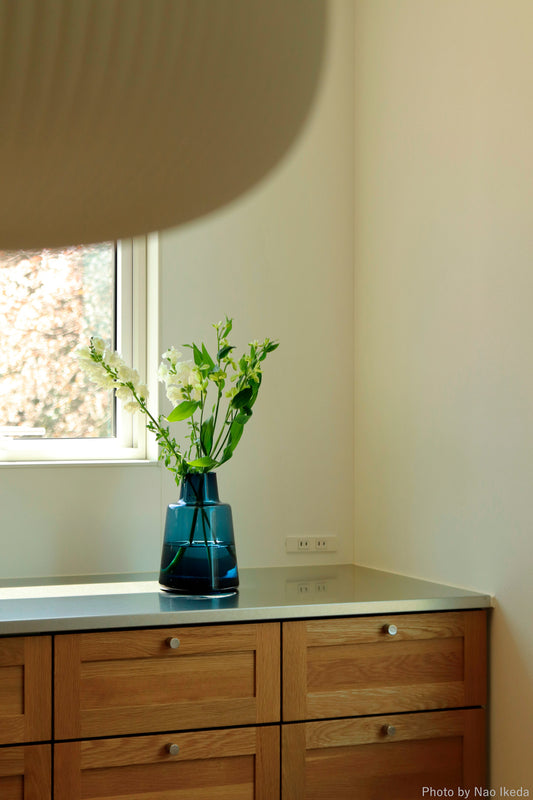 HOLMEGAARD（ホルムガード）FLORA VASE（フローラベース）ショートネック ダークブルー H24cm ＜ラッピング対象外＞