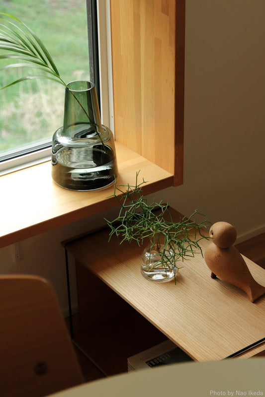 HOLMEGAARD（ホルムガード）FLORA VASE（フローラベース）ミディアムネック スモーク H24cm  ＜ラッピング対象外＞