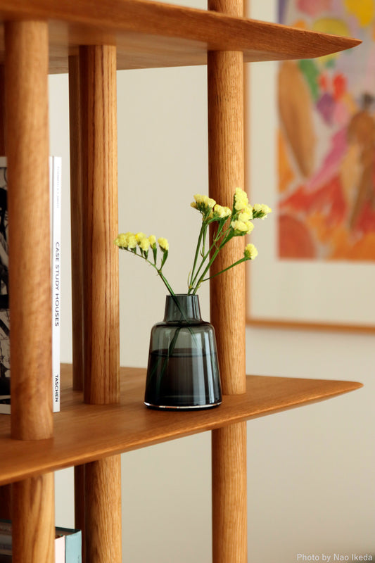 HOLMEGAARD（ホルムガード）FLORA VASE（フローラベース）ショートネック スモーク H12cm
