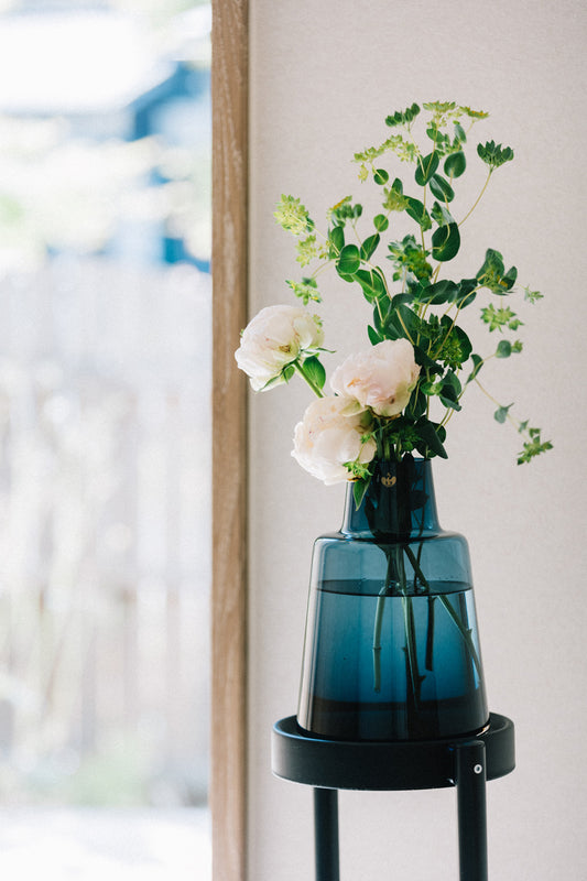 HOLMEGAARD（ホルムガード）FLORA VASE（フローラベース）ショートネック ダークブルー H24cm ＜ラッピング対象外＞