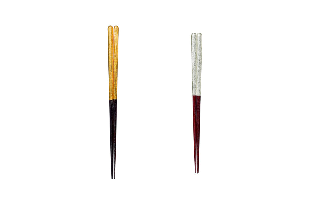 若狭塗 箸  梨地白露 -ナシジハクロ- 23cm/21cm 全2種