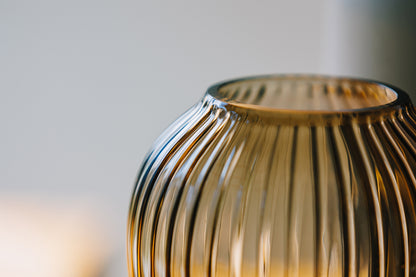 KÄHLER（ケーラー）HAMMERSHØI Vase（ハンマースホイ ヴェース）ガラスベース（ウォールナット） H14cm