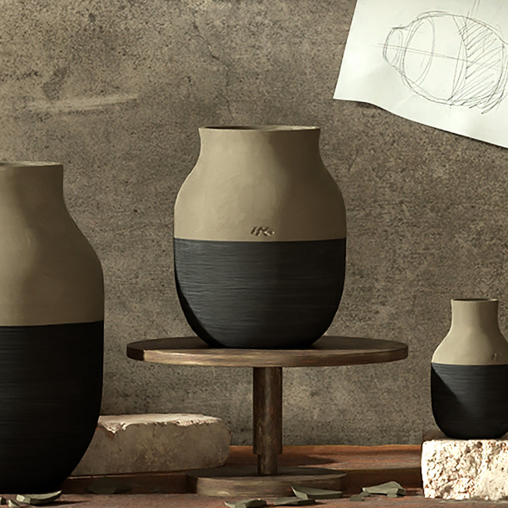 KÄHLER（ケーラー）OMAGGIO CIRCULARE（オマジオ サーキュラー）ベース（グレー） H20cm
