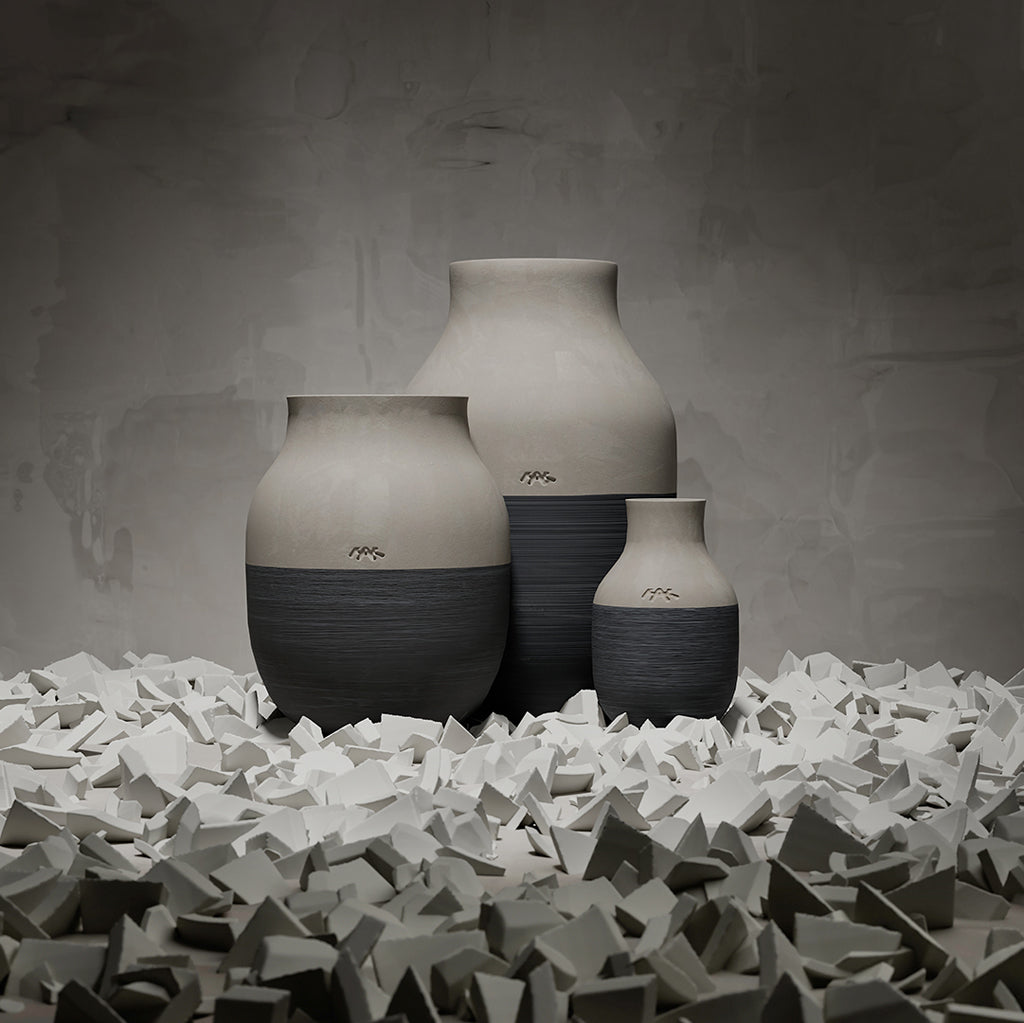 KÄHLER（ケーラー）OMAGGIO CIRCULARE（オマジオ サーキュラー）ベース（グレー） H12.5cm