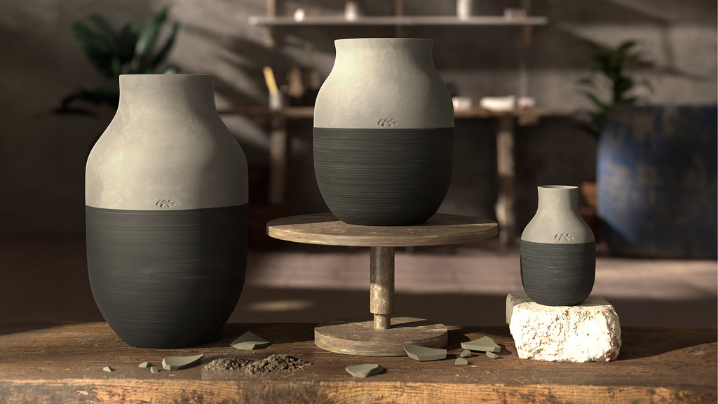 KÄHLER（ケーラー）OMAGGIO CIRCULARE（オマジオ サーキュラー）ベース（グレー） H12.5cm