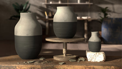 KÄHLER（ケーラー）OMAGGIO CIRCULARE（オマジオ サーキュラー）ベース（グレー） H12.5cm