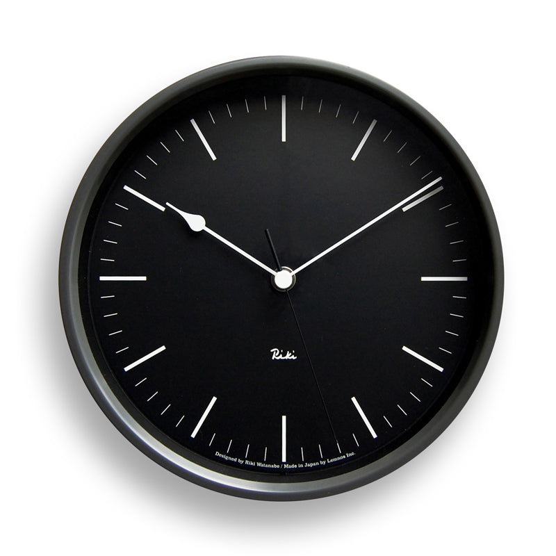 Lemnos RIKI STEEL CLOCK  [リキ スチール クロック]  壁掛け時計 WR08-24 BK