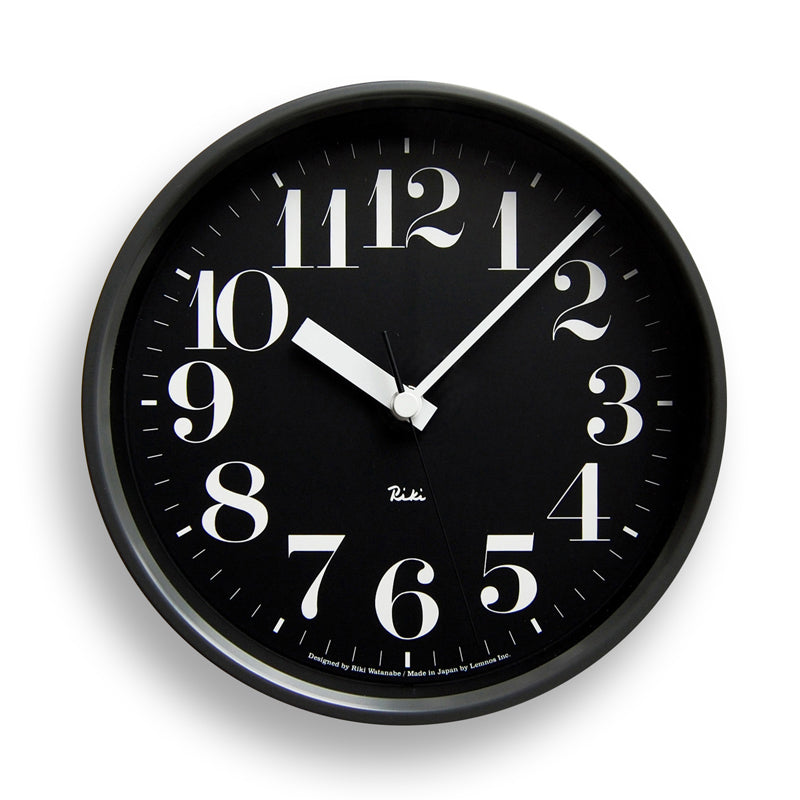 Lemnos RIKI STEEL CLOCK  [リキ スチール クロック]  壁掛け時計 WR08-25 BK