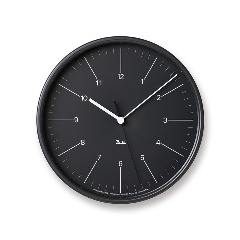 Lemnos RIKI STEEL CLOCK  [リキ スチール クロック]  壁掛け時計 WR24-10 BK