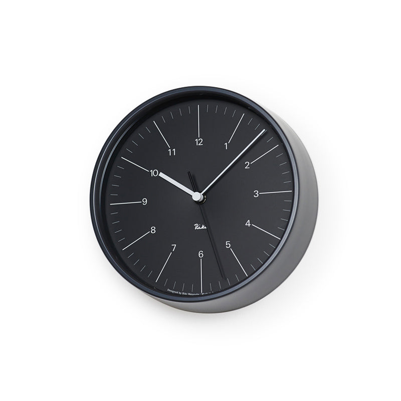 Lemnos RIKI STEEL CLOCK  [リキ スチール クロック]  壁掛け時計 WR24-10 BK