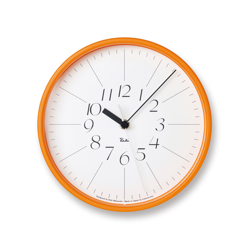 Lemnos RIKI STEEL CLOCK  [リキ スチール クロック]  壁掛け時計 WR24-11 OR