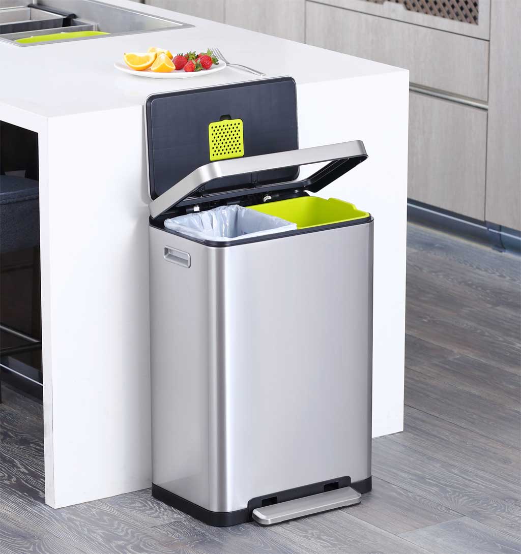 X CUBE STEP BIN エクスキューブ ステップビン ペダル式 スリムゴミ箱 シルバー 20L+20L （合計40L）＜ラッピング対象外＞