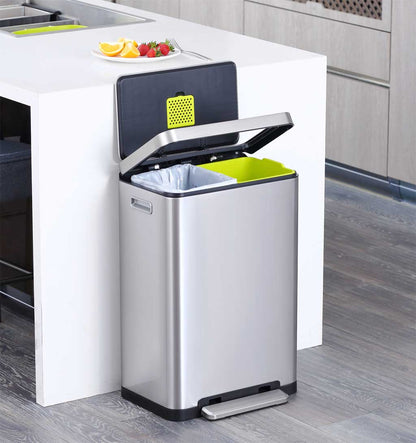 X CUBE STEP BIN エクスキューブ ステップビン ペダル式 スリムゴミ箱 シルバー 20L+20L （合計40L）＜ラッピング対象外＞