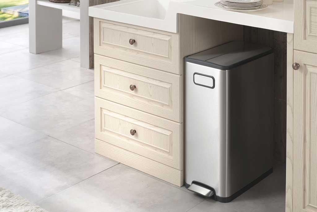 ECOFLY STEP BIN エコフライ ステップビン ペダル式 スリムゴミ箱 シルバー 20L+20L（40L）＜ラッピング対象外＞