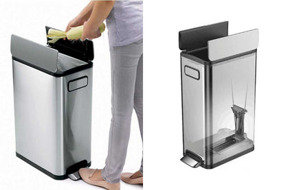 ECOFLY STEP BIN エコフライ ステップビン ペダル式 スリムゴミ箱 シルバー 20L+20L（40L）＜ラッピング対象外＞