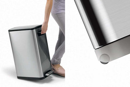 ECOFLY STEP BIN エコフライ ステップビン ペダル式 スリムゴミ箱 シルバー 20L+20L（40L）＜ラッピング対象外＞
