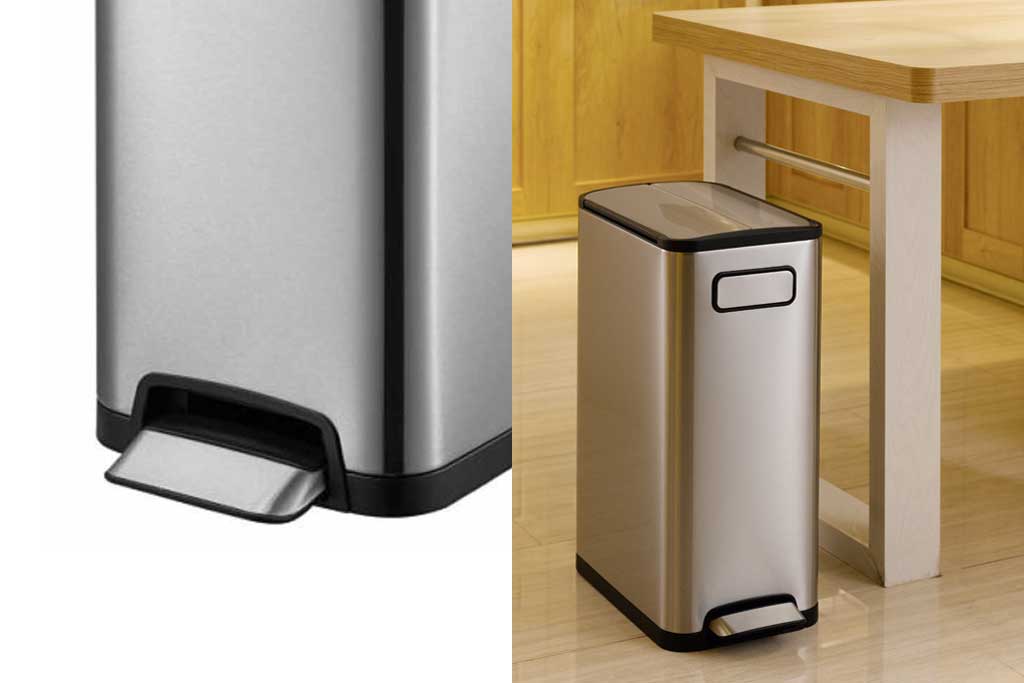 ECOFLY STEP BIN エコフライ ステップビン ペダル式 スリムゴミ箱 シルバー 20L+20L（40L）＜ラッピング対象外＞
