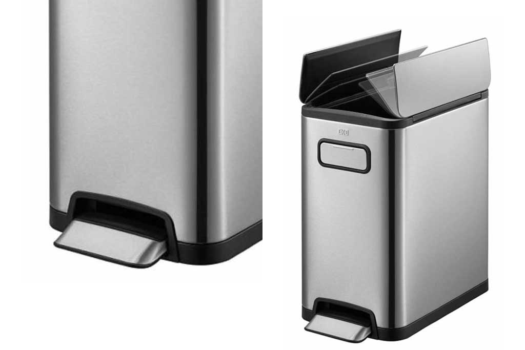 ECOFLY STEP BIN エコフライ ステップビン ペダル式 スリムゴミ箱 シルバー 20L+20L（40L）＜ラッピング対象外＞