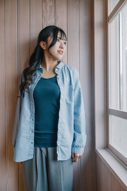 【 数量限定＊限定カラー 】天衣無縫 オーガニックコットンでつくった リブカップ付きタンクトップ《 フリーサイズ 》全2色 日本製