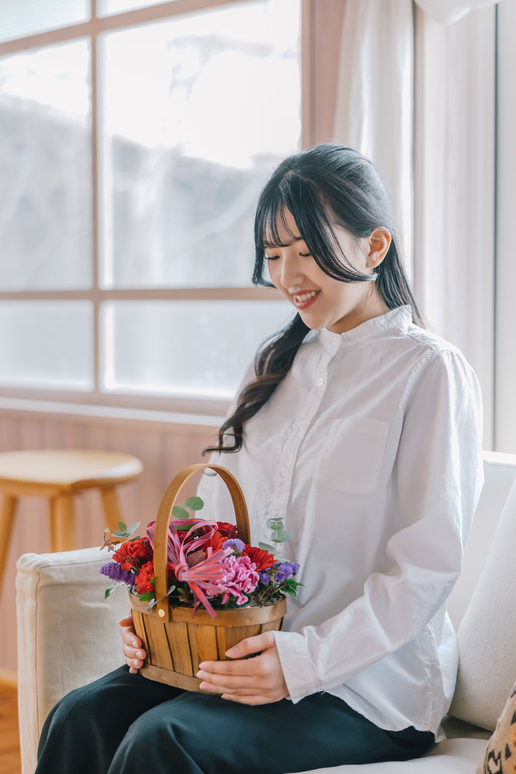【 予約商品 】Mother's Day - 母の日  フラワーアレンジメント ＜生花＞ ピンク/レッド 《 予約締切4月26日 》《 発送予定日5月9日 》