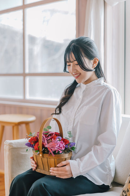【 予約商品 】Mother's Day - 母の日  フラワーアレンジメント ＜生花＞ ピンク/レッド 《 予約締切4月26日 》《 発送予定日5月9日 》