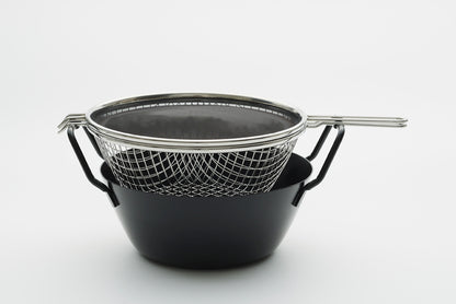 la base（ラバーゼ）鉄揚げ鍋 3点セット 22cm 油はね防止ネット付き IH対応 日本製 ＜ラッピング対象外＞