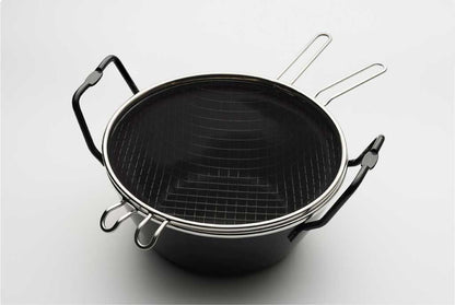 la base（ラバーゼ）鉄揚げ鍋 3点セット 22cm 油はね防止ネット付き IH対応 日本製 ＜ラッピング対象外＞