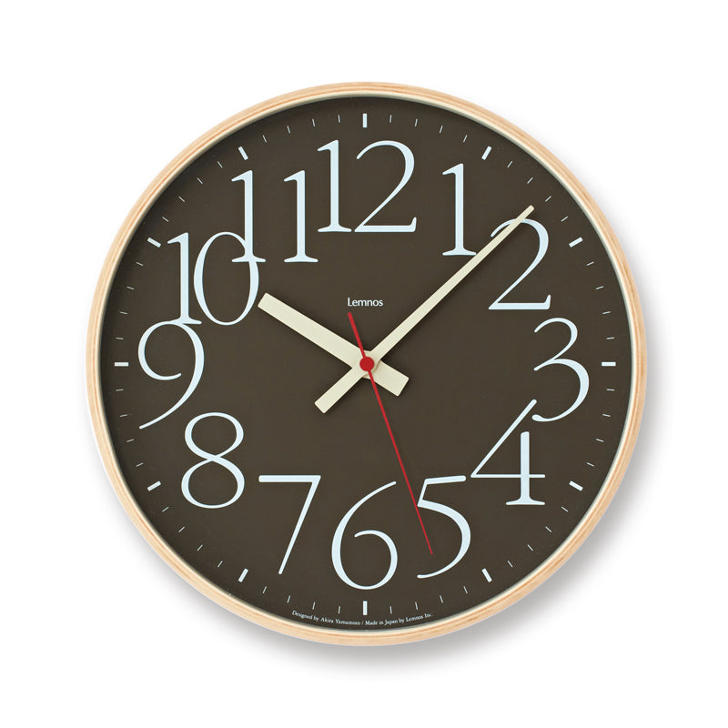 Lemnos AY clock RC（エーワイ クロック アールシー）ブラウン  掛け時計  AY14-10 BW