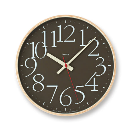 Lemnos AY clock RC（エーワイ クロック アールシー）ブラウン  掛け時計  AY14-10 BW