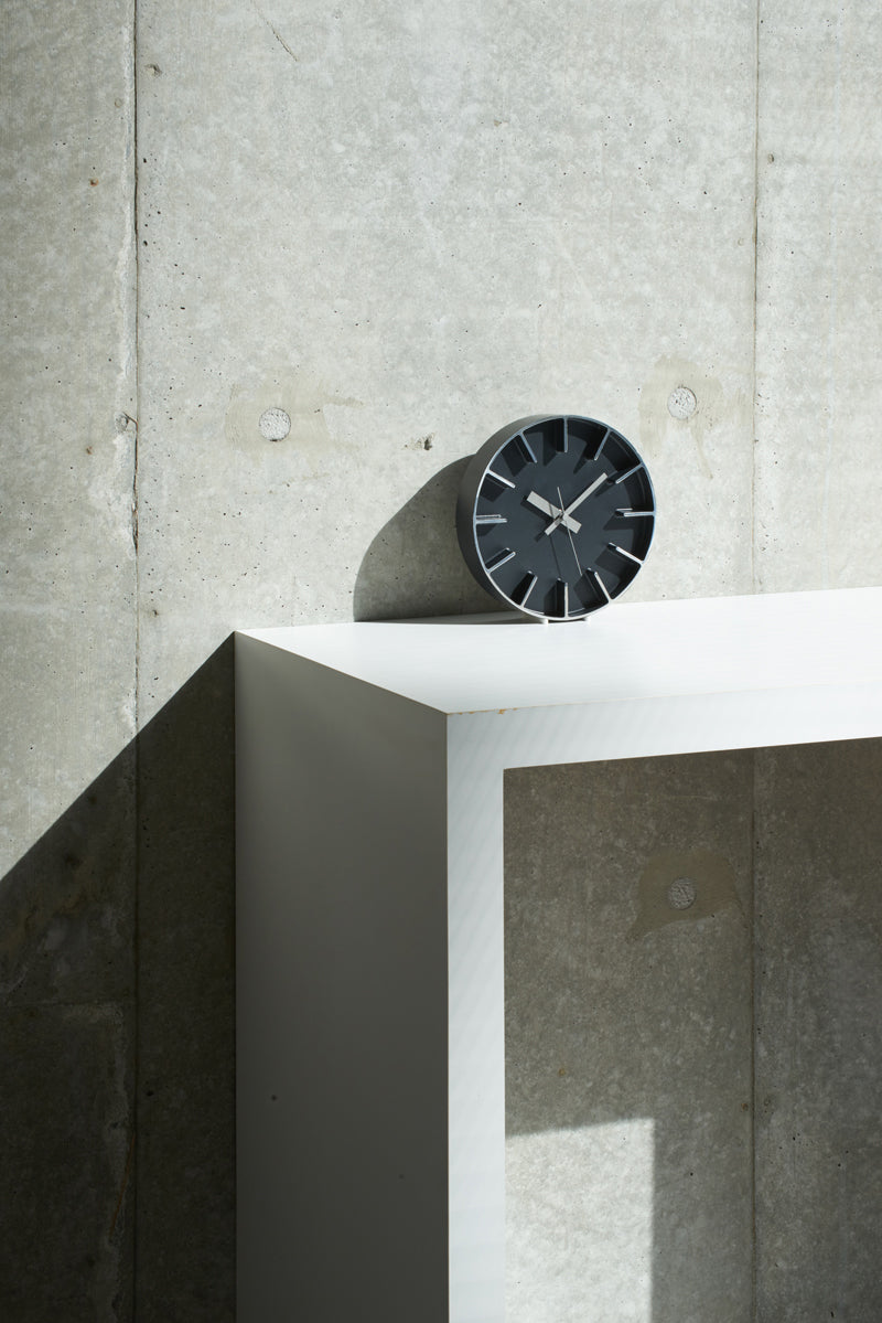 Lemnos Edge Clock（エッジ クロック）ブラック 掛け置き兼用 AZ-0116 BK