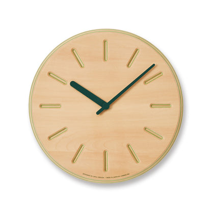Lemnos Paper-Wood CLOCK（ペーパーウッド クロック）グリーン・line 掛け時計  DRL19-06 GN