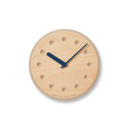 Lemnos Paper-Wood CLOCK（ペーパーウッド クロック）ネイビー・dot 掛け時計  DRL19-07 NV