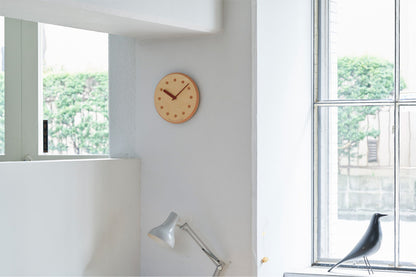 Lemnos Paper-Wood CLOCK（ペーパーウッド クロック）オレンジ・dot 掛け時計  DRL19-07 OR
