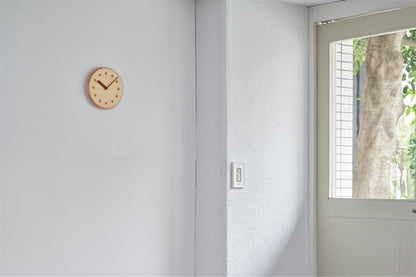 Lemnos Paper-Wood CLOCK（ペーパーウッド クロック）オレンジ・dot 掛け時計  DRL19-07 OR