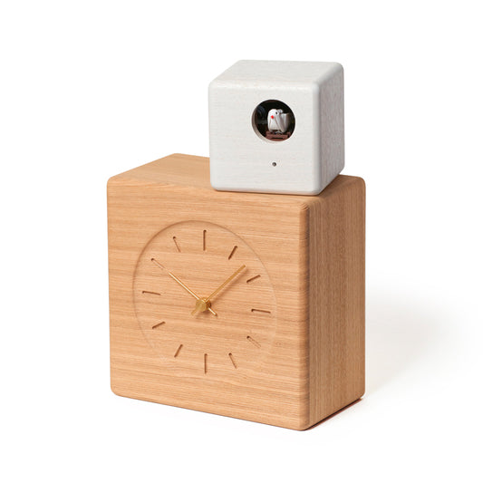 Lemnos Cubist Cuckoo Clock（キュビスト カッコークロック）ナチュラル＋ホワイト 置き時計  GTS19-04 A