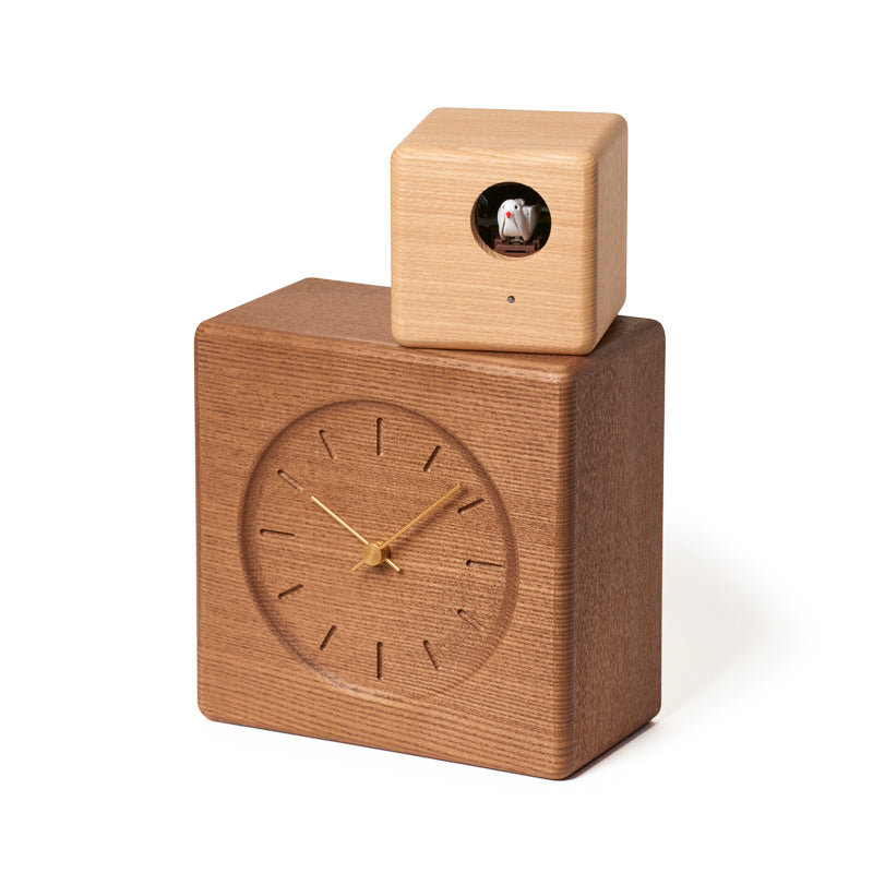 Lemnos Cubist Cuckoo Clock（キュビスト カッコークロック）ブラウン＋ナチュラル 置き時計  GTS19-04 B