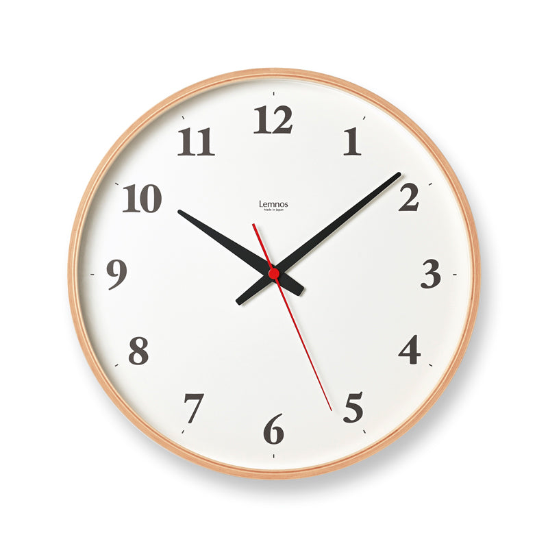 Lemnos Plywood clock（プライウッド クロック）ナチュラル/ブラウン 壁掛け時計 LC21-06W