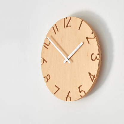 Lemnos CARVED WOOD BIRCH（カーヴド ウッド バーチ）掛け時計 NTL16-05