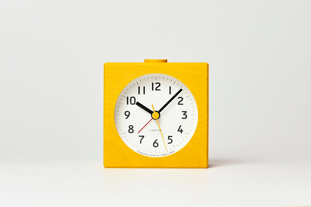 Lemnos farbe（ファルベ）イエロー 置き時計 PA25-01 YE