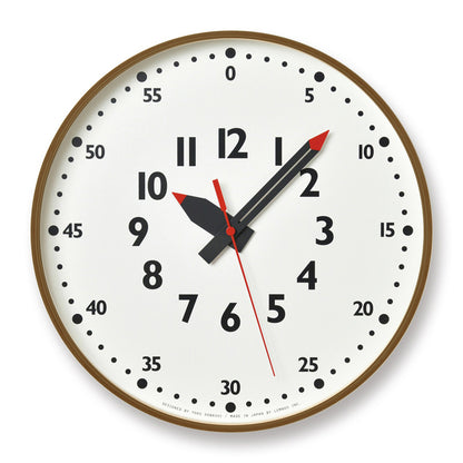 Lemnos fun pun clock  [ ふんぷんくろっく ]  壁掛け時計 Lサイズ ナチュラル/ブラウン  YD14-08