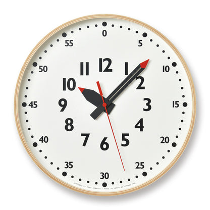 Lemnos fun pun clock  [ ふんぷんくろっく ]  壁掛け時計 Lサイズ ナチュラル/ブラウン  YD14-08