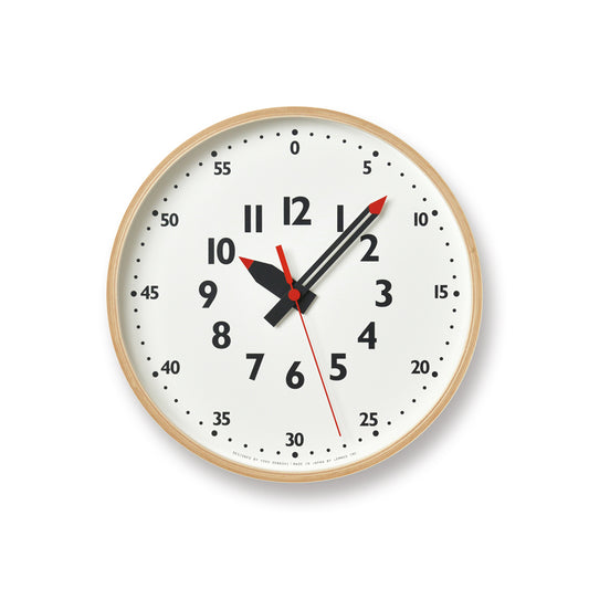 Lemnos fun pun clock  [ ふんぷんくろっく ]  壁掛け時計 Sサイズ ナチュラル/ブラウン YD14-08 Ｓ