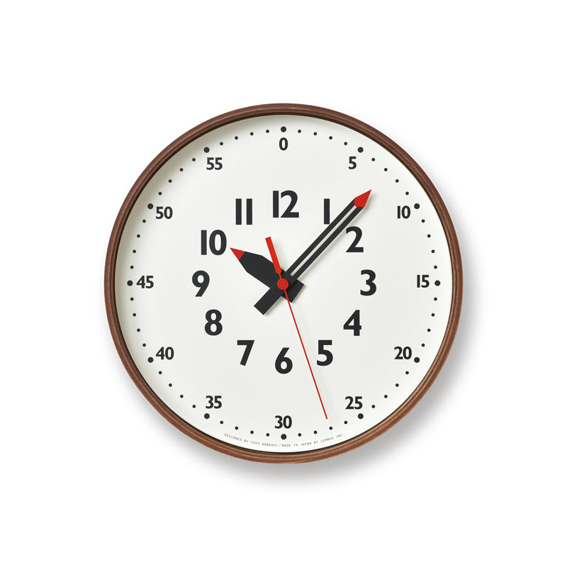 Lemnos fun pun clock  [ ふんぷんくろっく ]  壁掛け時計 Sサイズ ナチュラル/ブラウン YD14-08 Ｓ