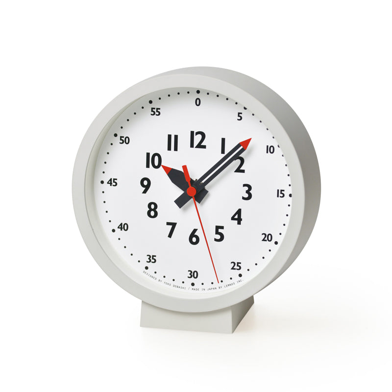 Lemnos fun pun clock for table  [ ふんぷんくろっく フォア テーブル ]   置き時計ホワイト YD18-04
