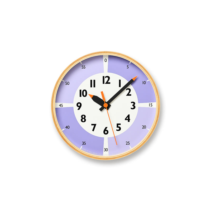 Lemnos fun pun clock with color!  [ ふんぷんくろっく ウィズ カラー]  壁掛け時計 ライラック/グレー/ベージュ YD23-0