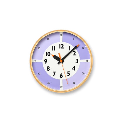 Lemnos fun pun clock with color!  [ ふんぷんくろっく ウィズ カラー]  壁掛け時計 ライラック/グレー/ベージュ YD23-0