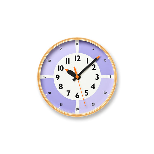 Lemnos fun pun clock with color!  [ ふんぷんくろっく ウィズ カラー]  壁掛け時計 ライラック/グレー/ベージュ YD23-0